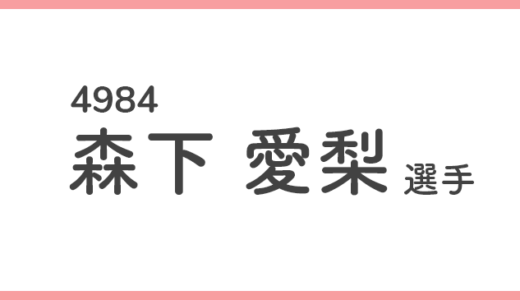 【競艇選手データ】森下愛梨 選手/4984  特徴・傾向