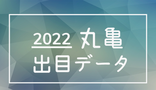 【2022年】ボートレース丸亀競艇場：出目・人気順データ