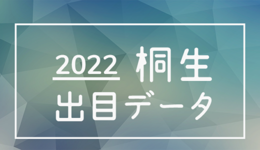 【2022年】ボートレース桐生競艇場：出目・人気順データ