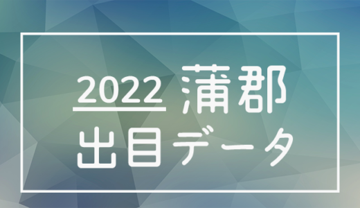 【2022年】ボートレース蒲郡競艇場：出目・人気順データ