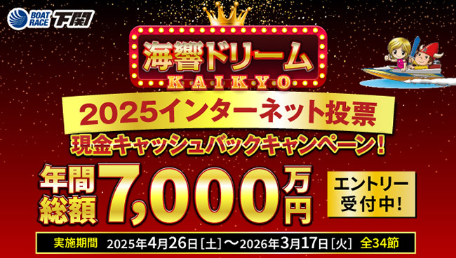 ボートレース下関競艇場-キャッシュバックキャンペーン情報(2025)最新版
