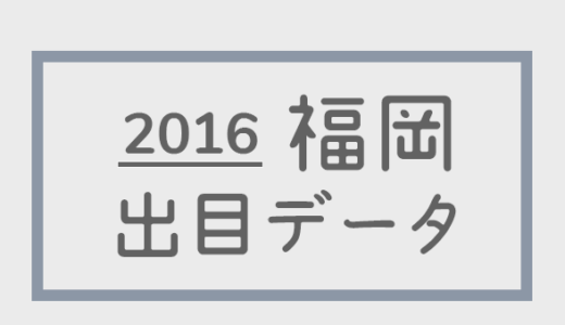 【2016年】ボートレース福岡競艇場：出目別回収率データ