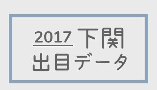 【2017年】ボートレース下関競艇場：出目別回収率データ