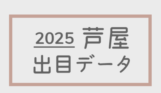 【2025年】ボートレース芦屋競艇場：出目・人気順データ