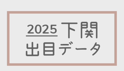 【2025年】ボートレース下関競艇場：出目・人気順データ